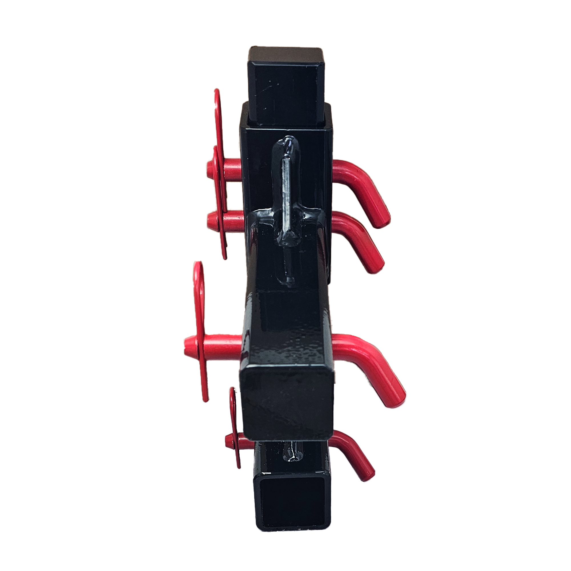 The General Heavy Duty - 2" Adjustable Drop Hitch Adapter - 11" Rise/Drop - 10K - Red Accent (Black Gloss)