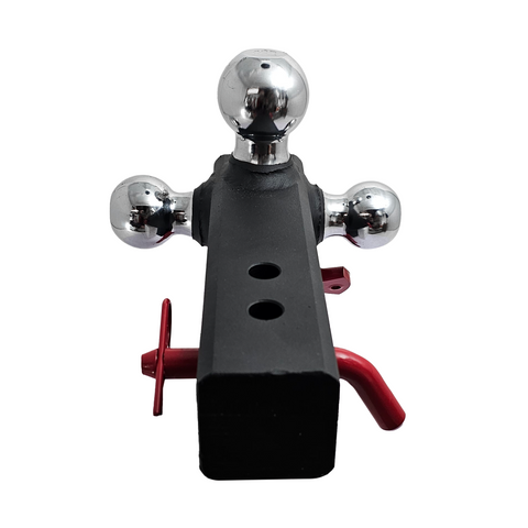 Patriot Hitches 4-Way 3-Ball Mount for 2-1/2" Hitches - The Captain - 30K - Red Accent (Texture Chrome)