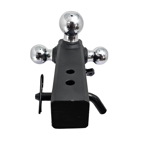 Patriot Hitches 4-Way 3-Ball Mount for 2-1/2" Hitches - The Captain - 30K - Black Gloss Accent (Texture Chrome)