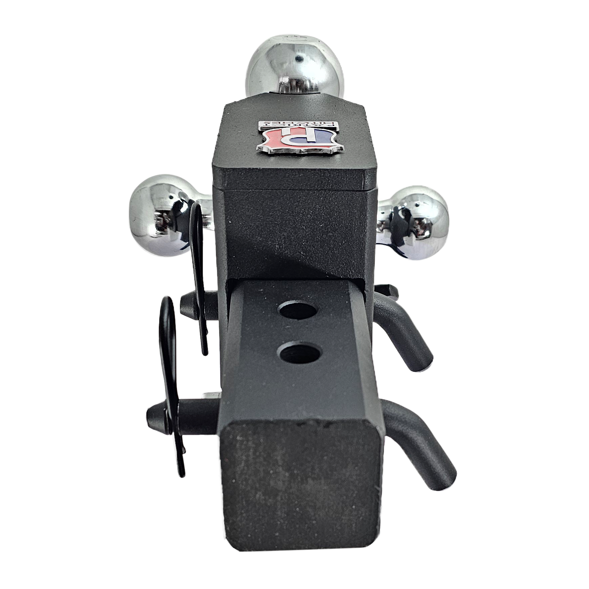 The Captain 5 in 1 - 5-Way 3-Ball Mount for 2-1/2" Hitches - 30K – Black Texture Accent (Texture Chrome)