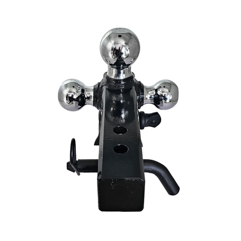 Patriot Hitches 4-Way 3-Ball Mount for 2" Hitches - The Captain - 30K - Black Texture Accent (Black Gloss Chrome)