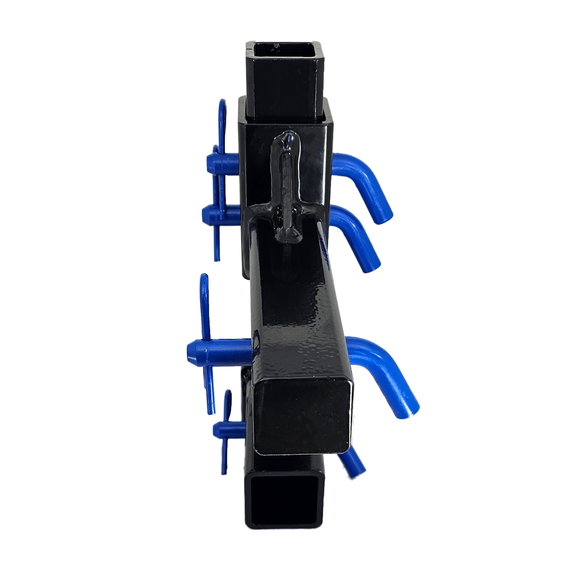 The General Normal Duty - 2" Adjustable Drop Hitch Adapter - 11" Rise/Drop - 7K - Blue Accent (Black Gloss)