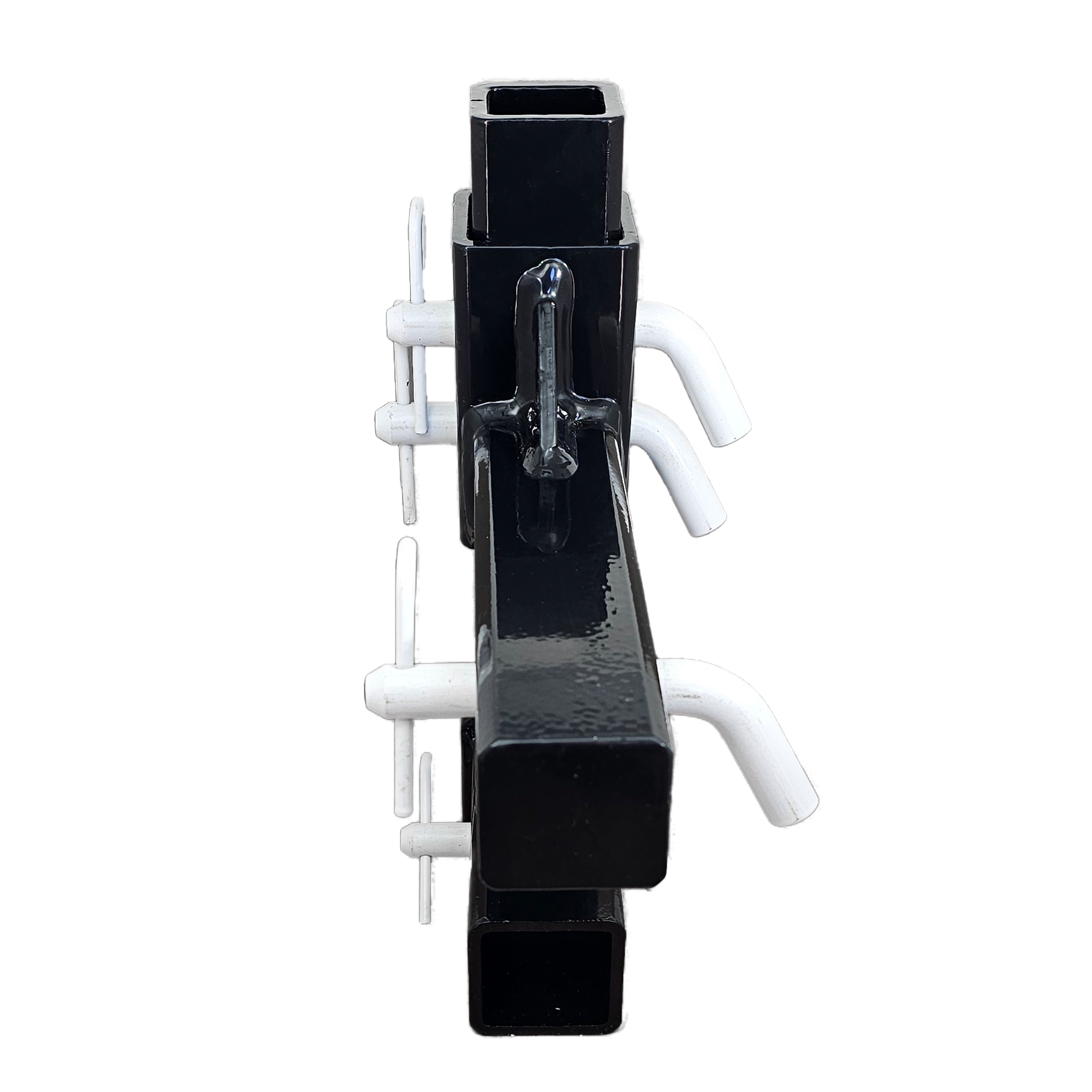 The General Normal Duty - 2" Adjustable Drop Hitch Adapter - 11" Rise/Drop - 7K - White Accent (Black Gloss)