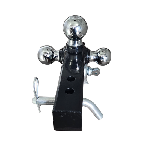 Patriot Hitches 4-Way 3-Ball Mount for 2" Hitches - The Captain - 30K - Silver Accent (Black Gloss Chrome)