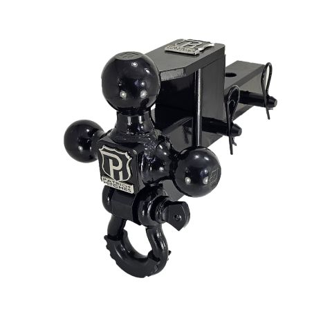 The Captain 5 in 1 - 5-Way 3-Ball Mount for 2" Hitches - 30K – Black Gloss Accent (Black Gloss)