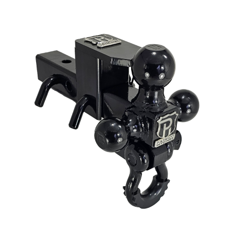 The Captain 5 in 1 - 5-Way 3-Ball Mount for 2" Hitches - 30K – Black Gloss Accent (Black Gloss)