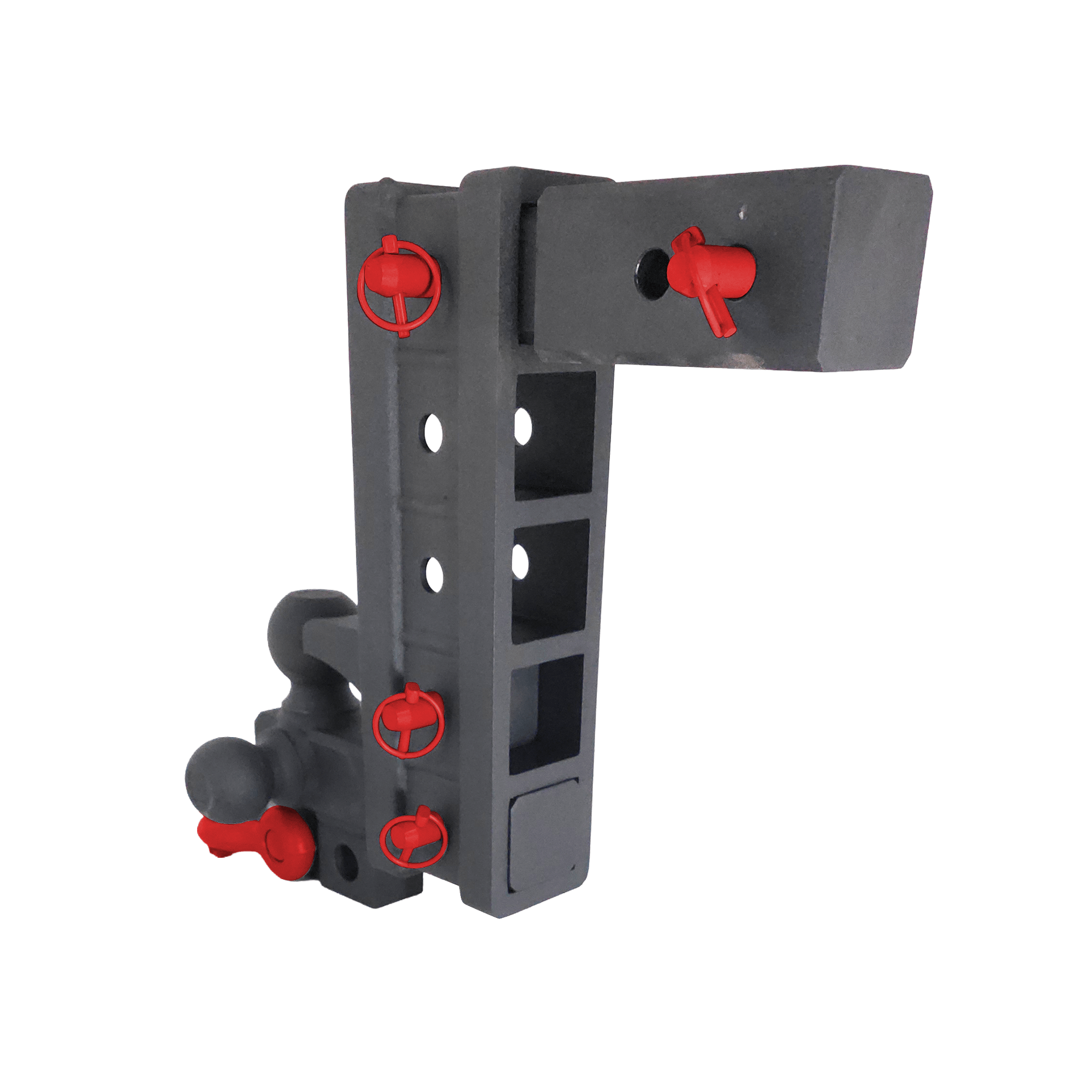 The Patriot - 10-Way+ 3-Ball Mount w/ Adjustable Stacked Receivers – 2-1/2" Hitch – 30K – Red Accent