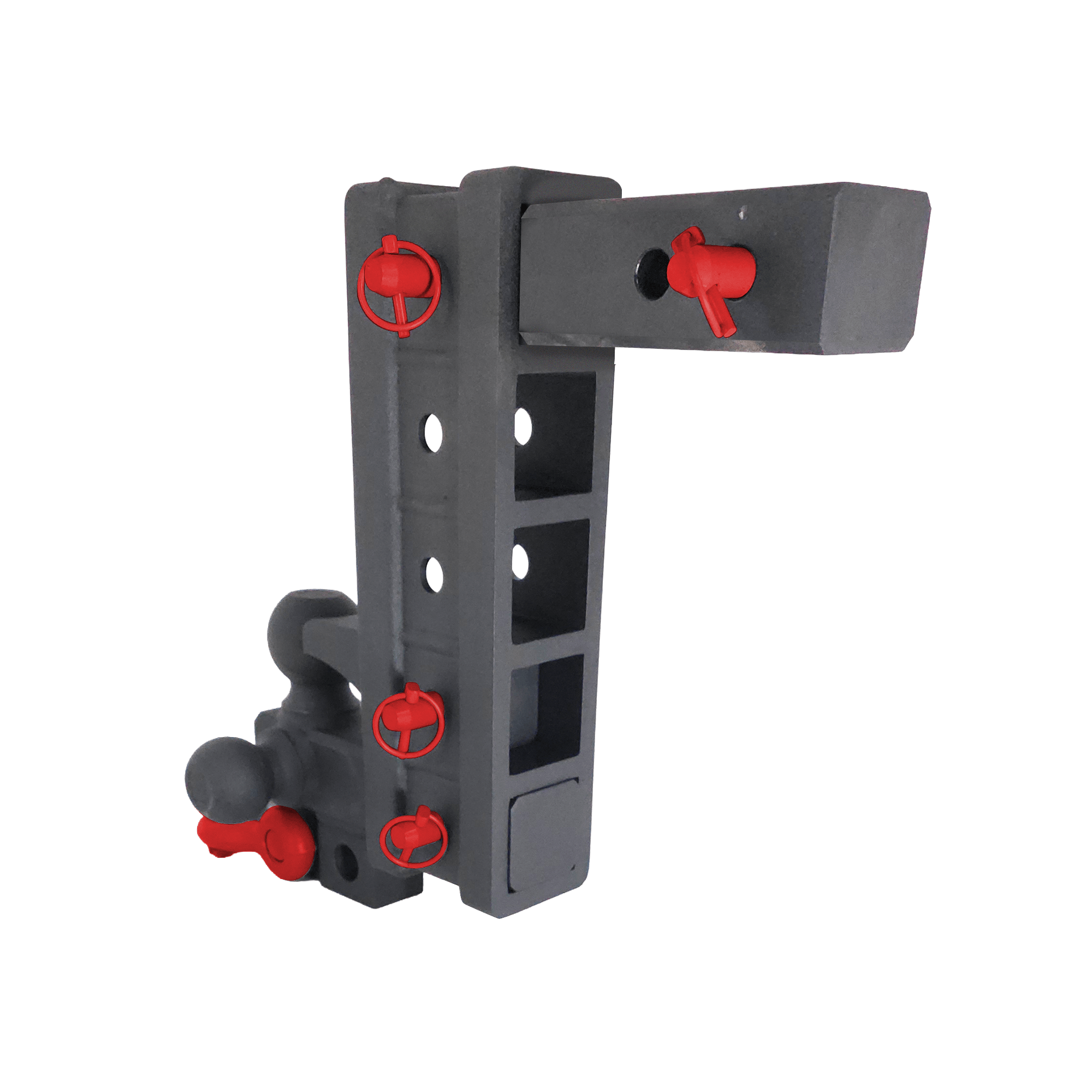 The Patriot - 10-Way+ 3-Ball Mount w/ Adjustable Stacked Receivers - 2" Hitch – 25K – Red Accent