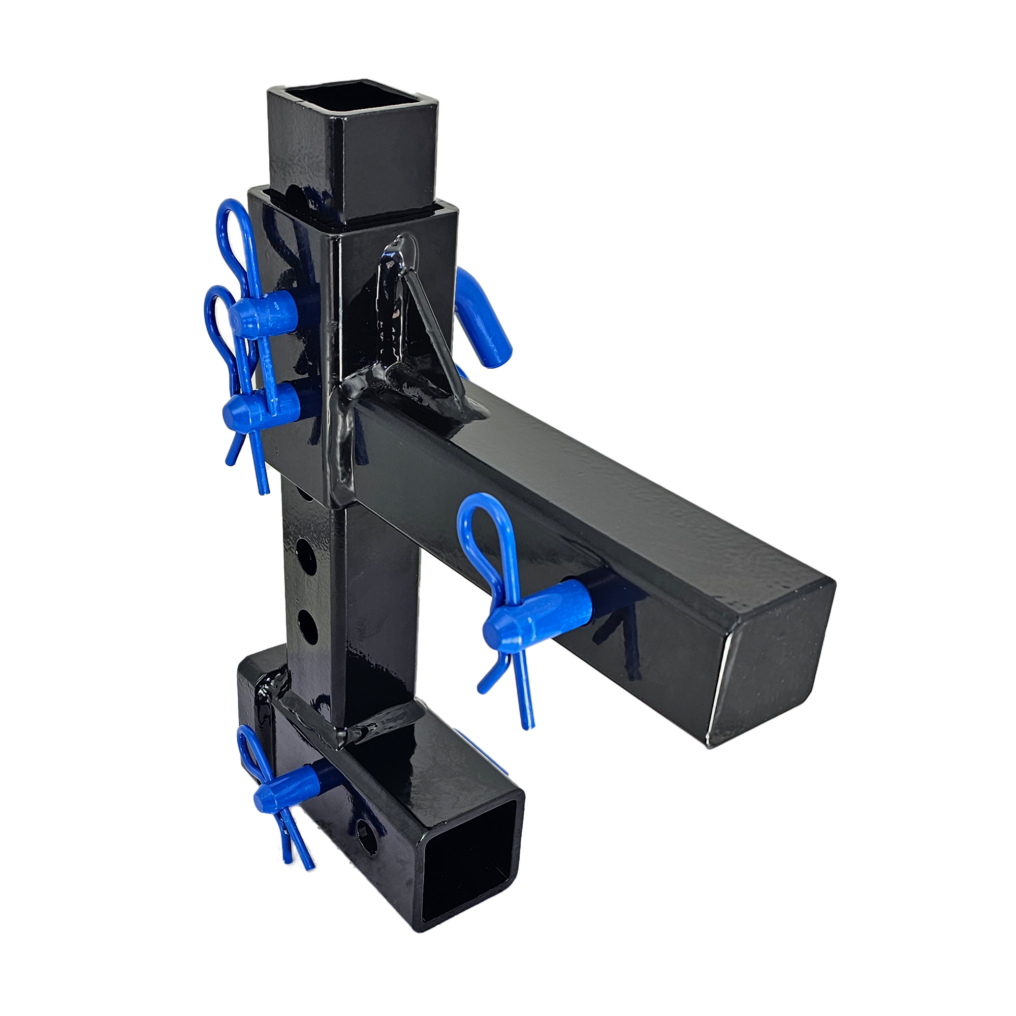 The General Normal Duty - 2" Adjustable Drop Hitch Adapter - 11" Rise/Drop - 7K - Blue Accent (Black Gloss)