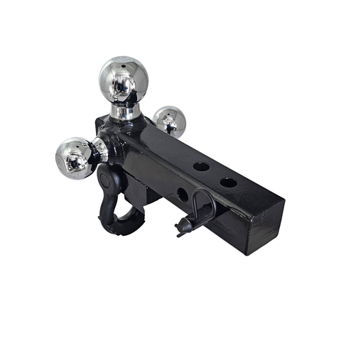 Patriot Hitches 4-Way 3-Ball Mount for 2" Hitches - The Captain - 30K - Black Texture Accent (Black Gloss Chrome)