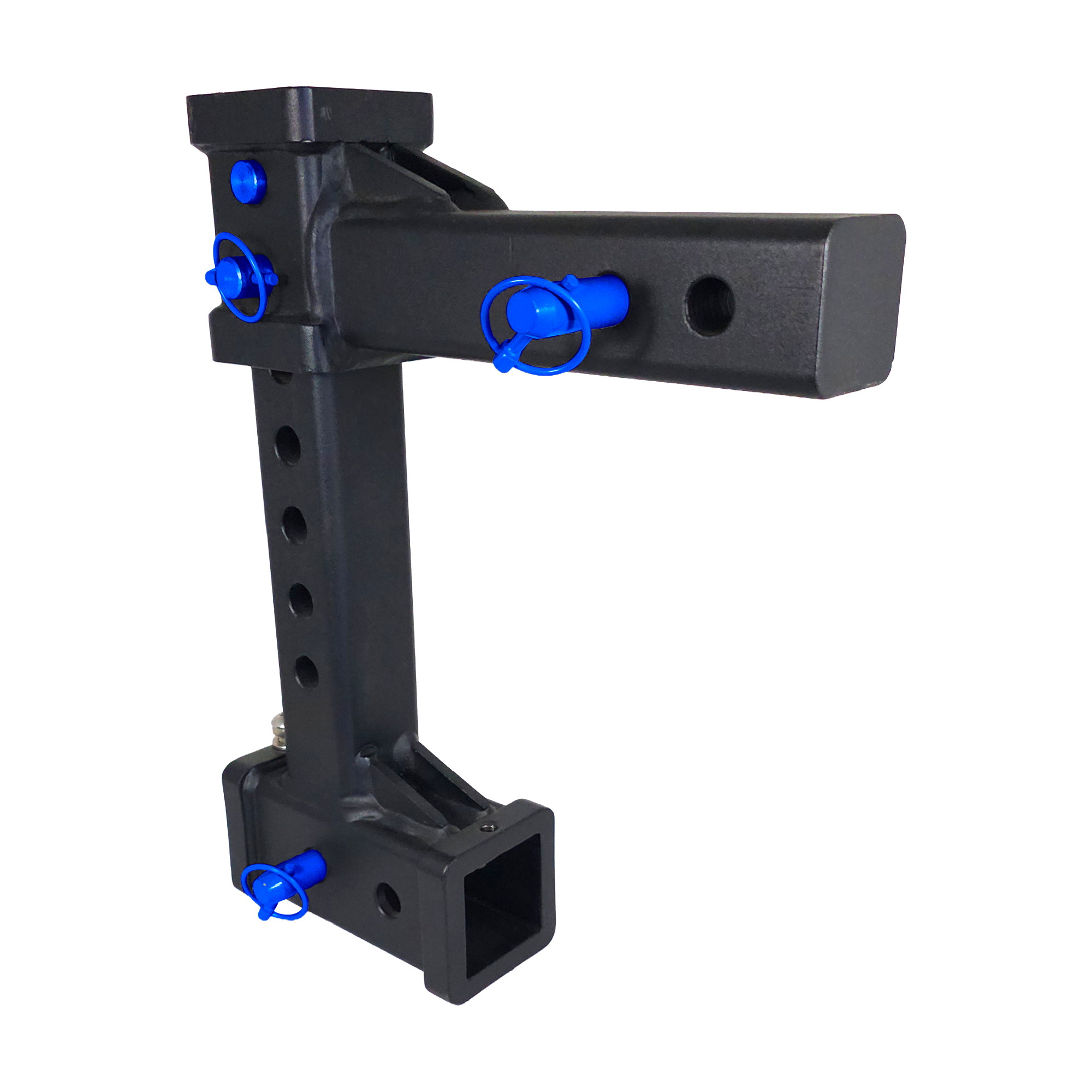 The General Heavy Duty - 2" Adjustable Drop Hitch Adapter - 11" Rise/Drop - 12.5K - Blue Accent