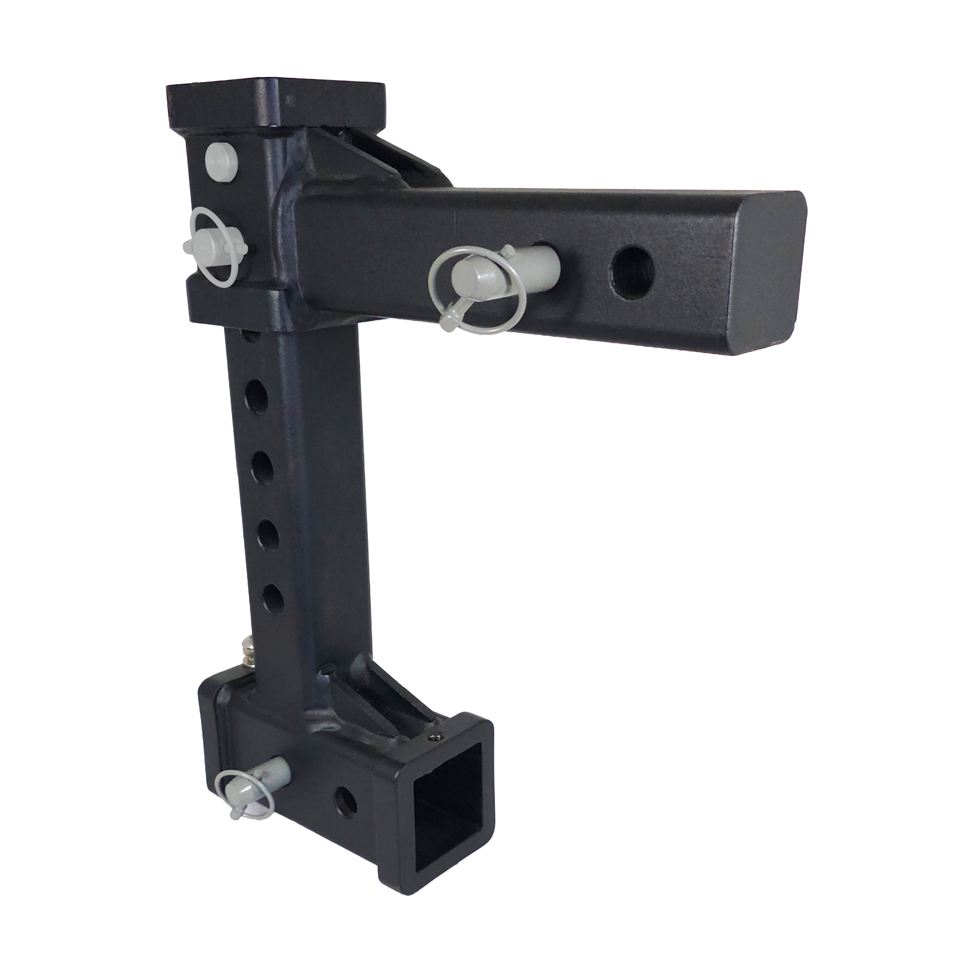 The General Heavy Duty - 2" Adjustable Drop Hitch Adapter - 11" Rise/Drop - 12.5K - Ceramic Gray Accent