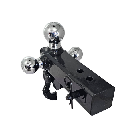 Patriot Hitches 4-Way 3-Ball Mount for 2-1/2" Hitches - The Captain - 30K - Black Gloss Accent (Black Gloss - Chrome)