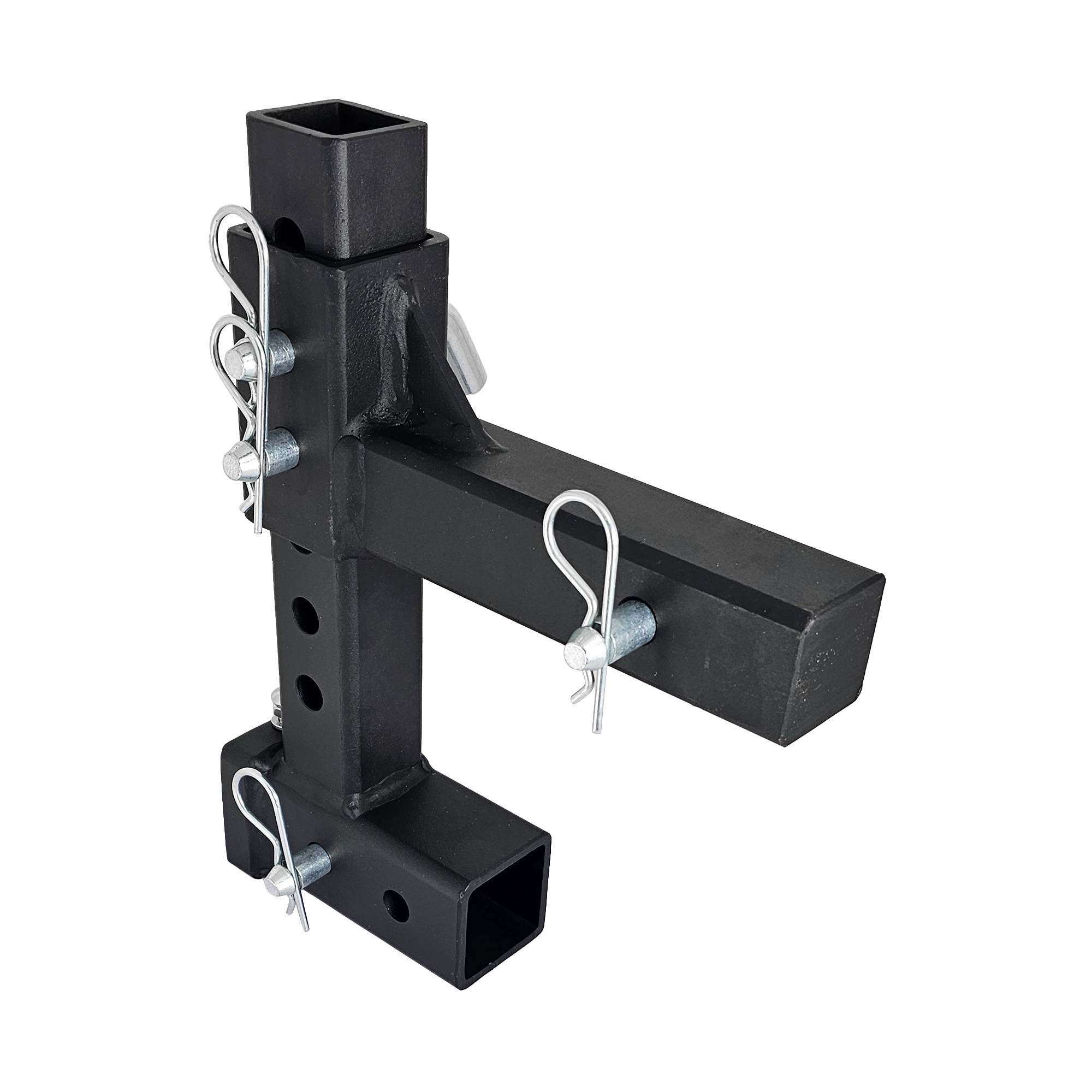 The General Normal Duty - 2" Adjustable Drop Hitch Adapter - 11" Rise/Drop - 7K - Silver Accent