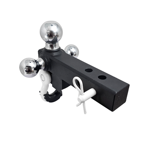 Patriot Hitches 4-Way 3-Ball Mount for 2" Hitches - The Captain - 30K - White Accent (Texture Chrome)