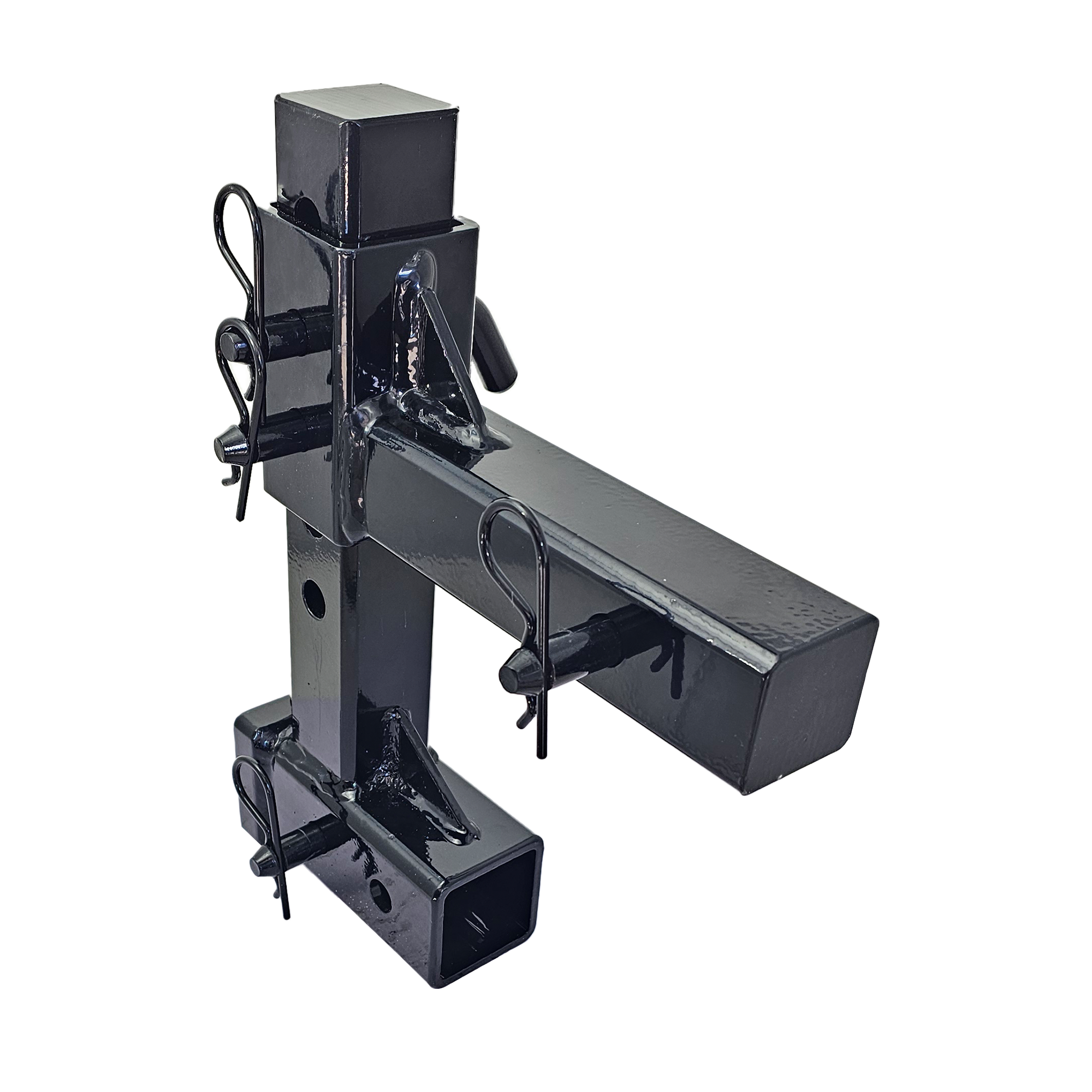 The General Heavy Duty - 2" Adjustable Drop Hitch Adapter - 11" Rise/Drop - 10K - Black Gloss Accent (Black Gloss)