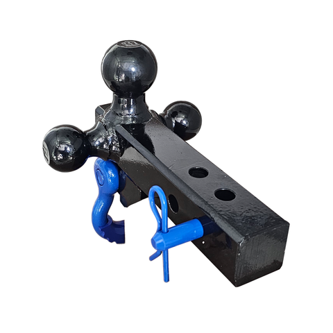 Patriot Hitches 4-Way 3-Ball Mount for 2" Hitches - The Captain - 30K - Blue Accent (Black Gloss)