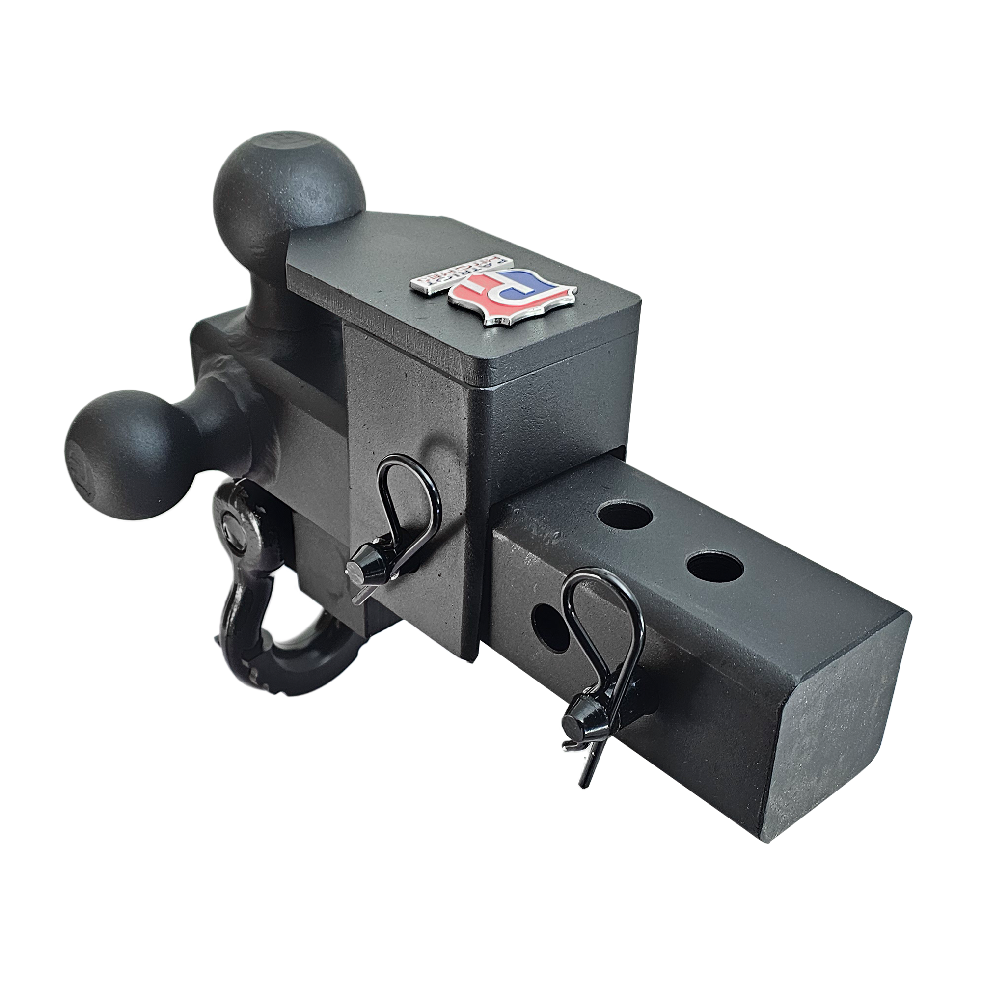 The Captain 5 in 1 - 5-Way 3-Ball Mount for 2-1/2" Hitches - 30K – Black Gloss Accent