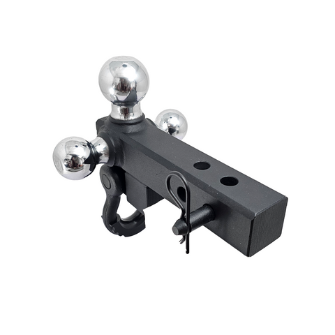 Patriot Hitches 4-Way 3-Ball Mount for 2" Hitches - The Captain - 30K - Black Texture Accent (Texture Chrome)