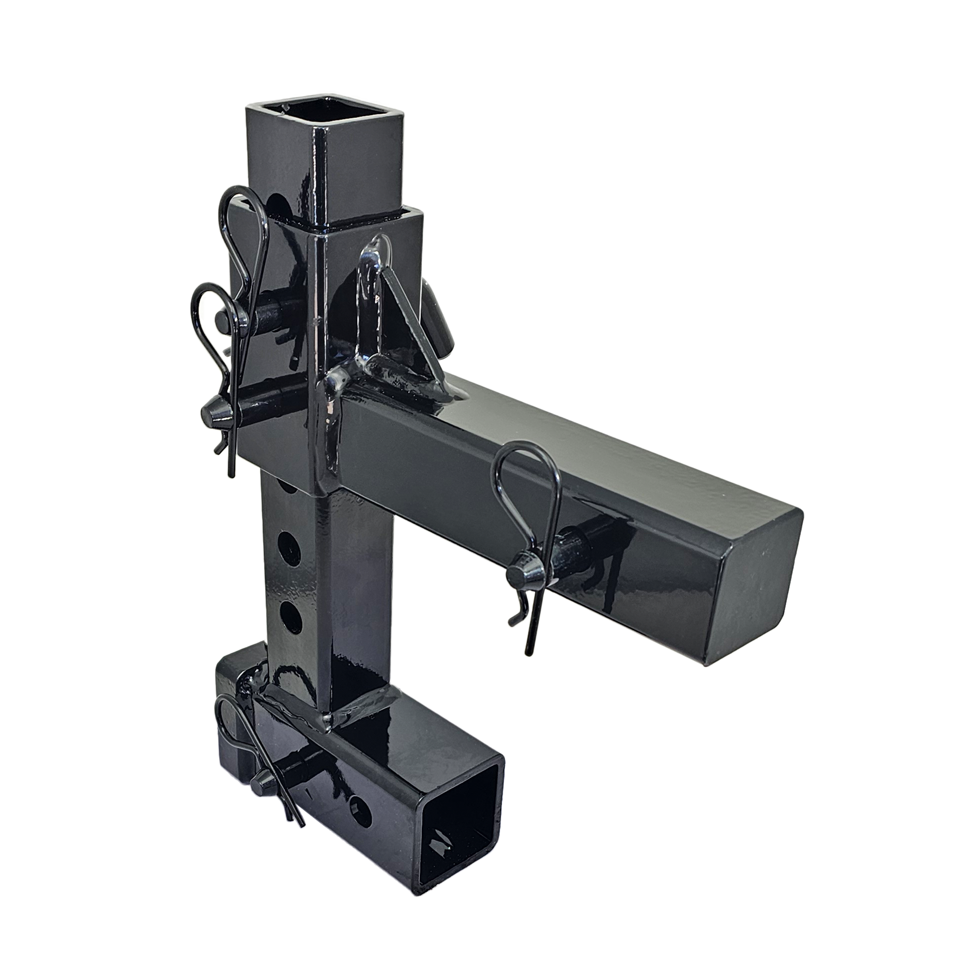 The General Normal Duty - 2" Adjustable Drop Hitch Adapter - 11" Rise/Drop - 7K - Black Gloss Accent (Black Gloss)