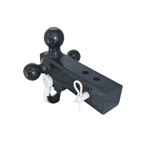 Patriot Hitches 4-Way 3-Ball Mount for 2-1/2" Hitches - The Captain - 30K - White Accent (Black Gloss)