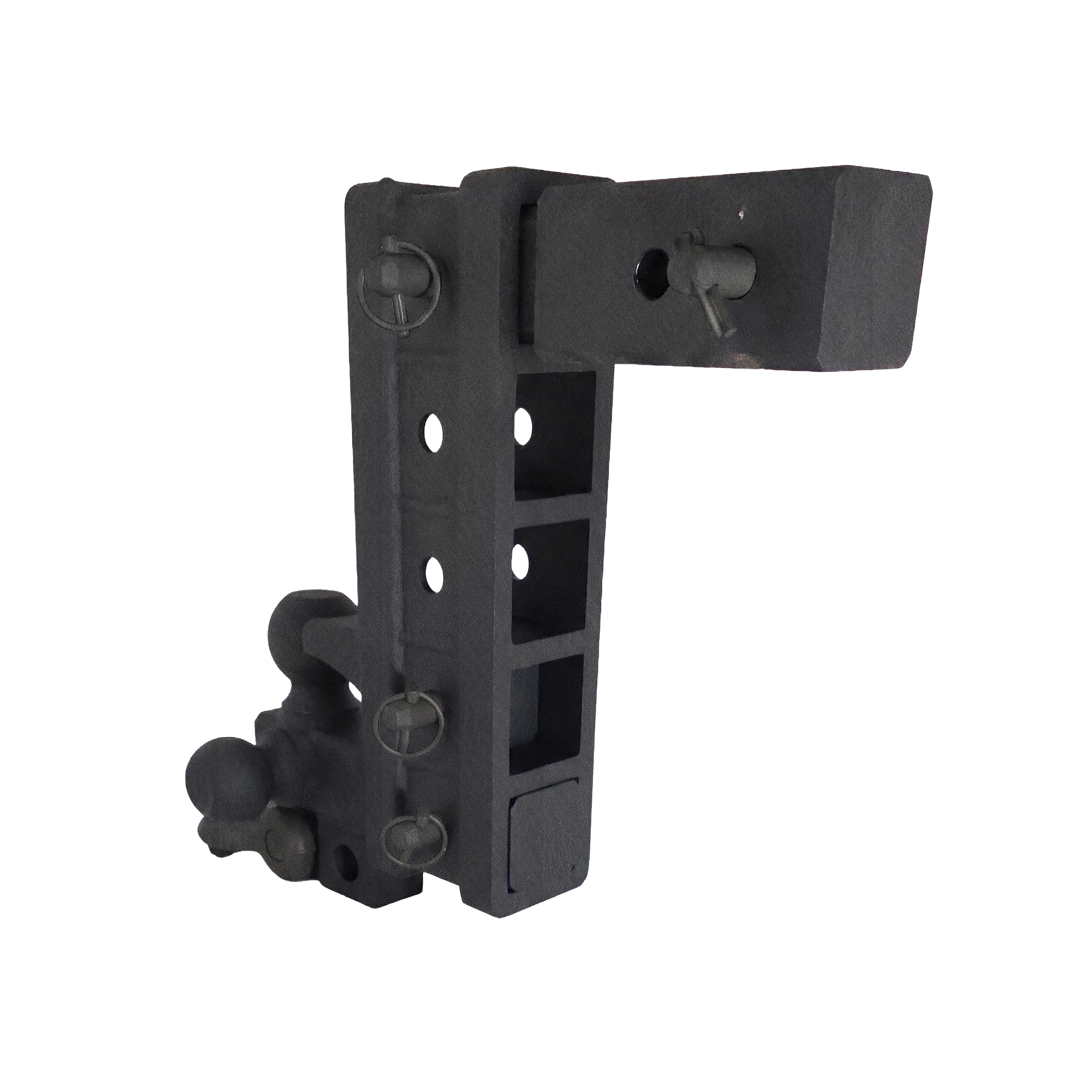 The Patriot - 10-Way+ 3-Ball Mount w/ Adjustable Stacked Receivers – 2-1/2" Hitch – 30K – Black Texture Accent