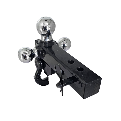 Patriot Hitches 4-Way 3-Ball Mount for 2" Hitches - The Captain - 30K - Black Gloss Accent (Black Gloss Chrome)