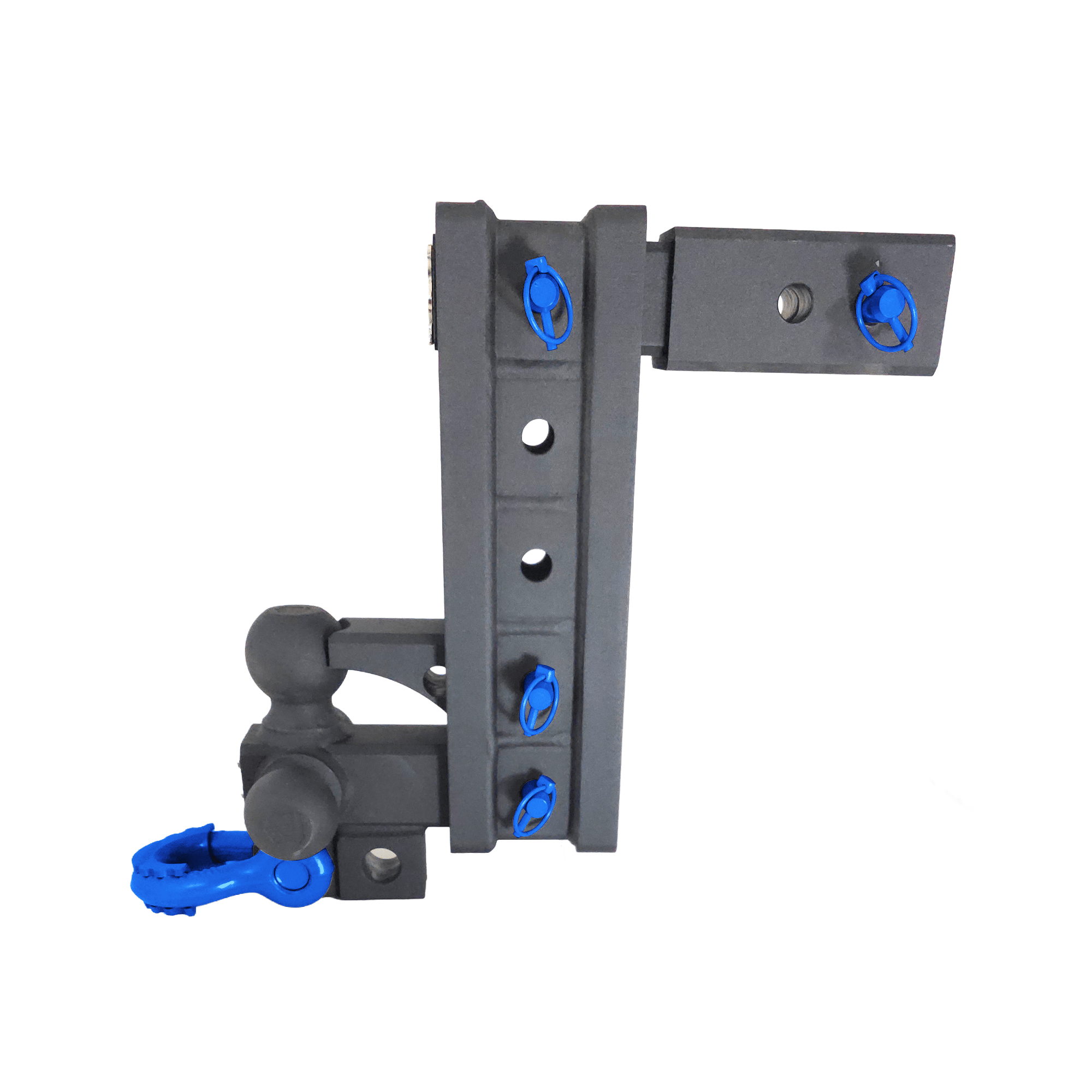 The Patriot - 10-Way+ 3-Ball Mount w/ Adjustable Stacked Receivers – 2-1/2" Hitch – 30K – Blue Accent