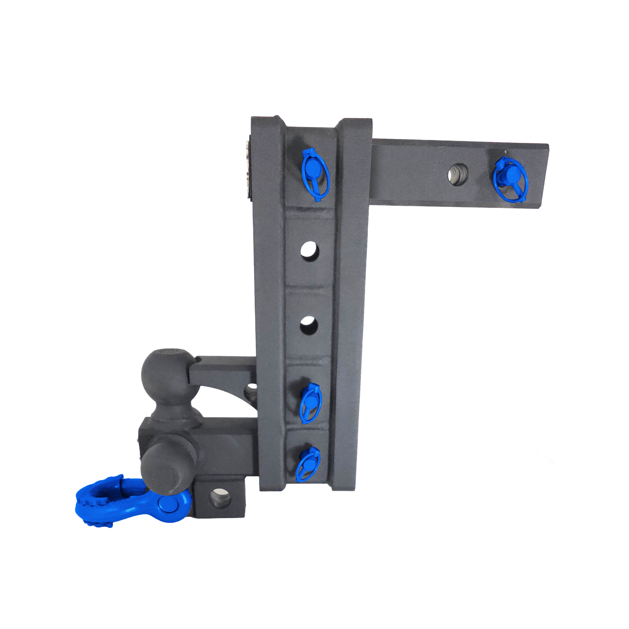 The Patriot - 10-Way+ 3-Ball Mount w/ Adjustable Stacked Receivers - 2" Hitch – 30K – Blue Accent