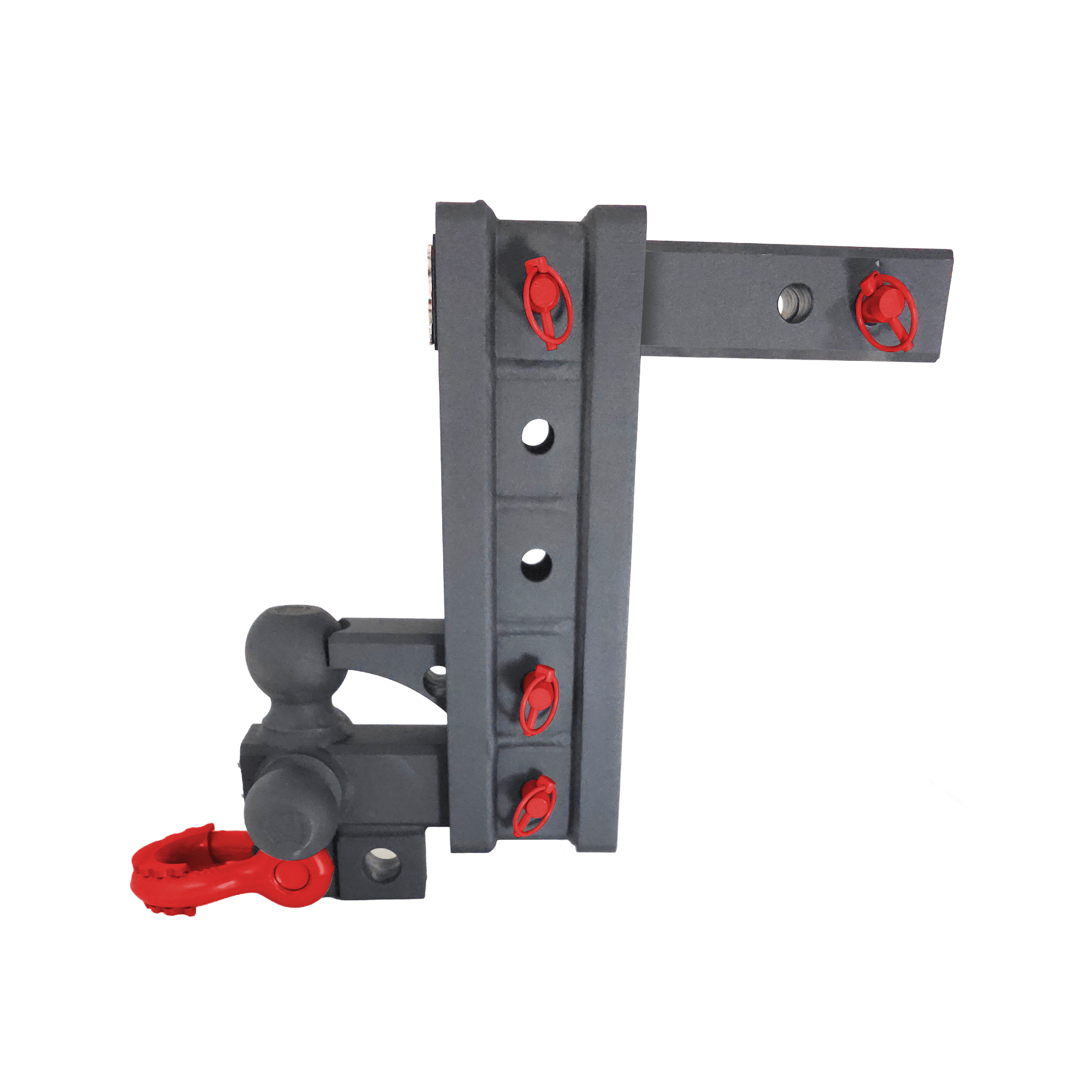 The Patriot - 10-Way+ 3-Ball Mount w/ Adjustable Stacked Receivers - 2" Hitch – 25K – Red Accent