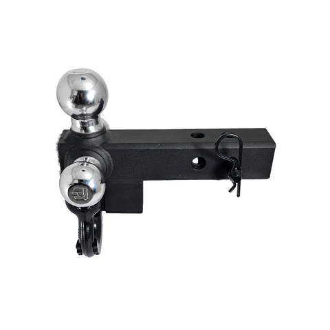 Patriot Hitches 4-Way 3-Ball Mount for 2" Hitches - The Captain - 30K - Black Gloss Accent (Texture Chrome)