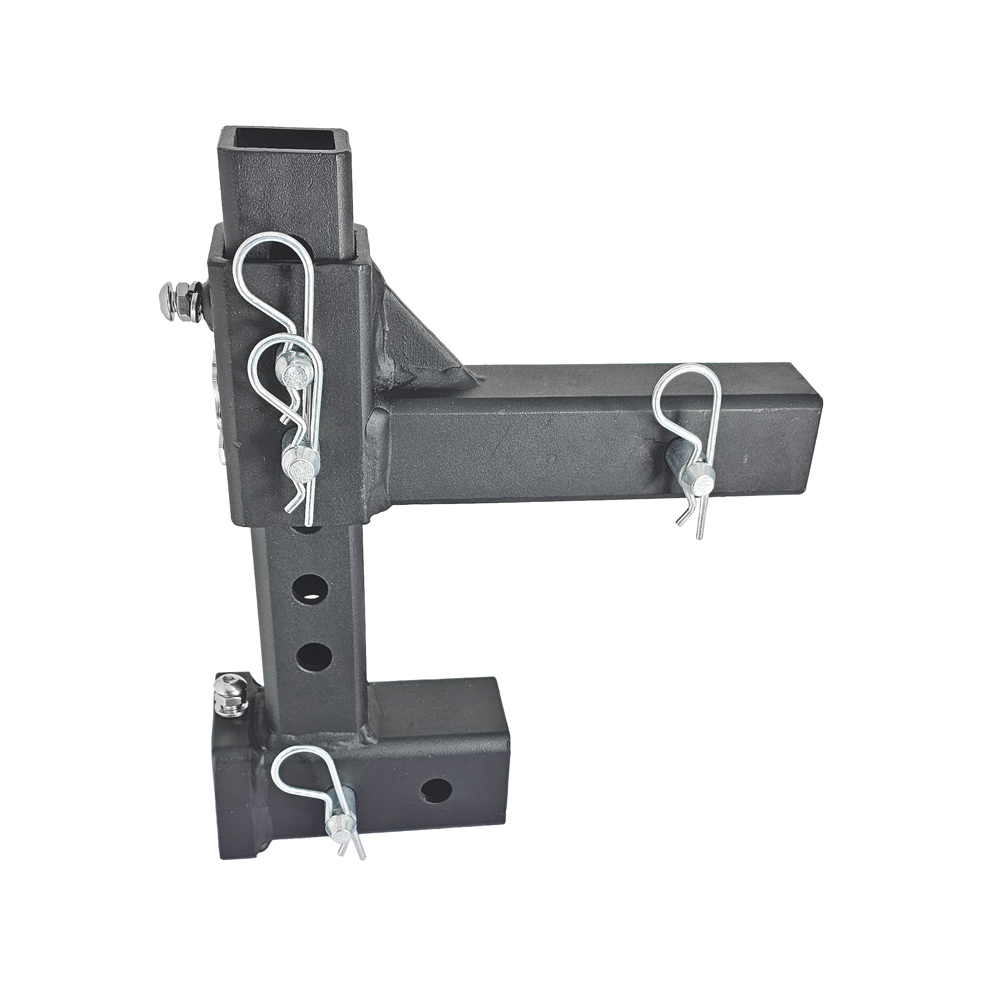 The General Normal Duty - 2" Adjustable Drop Hitch Adapter - 11" Rise/Drop - 7K - Silver Accent