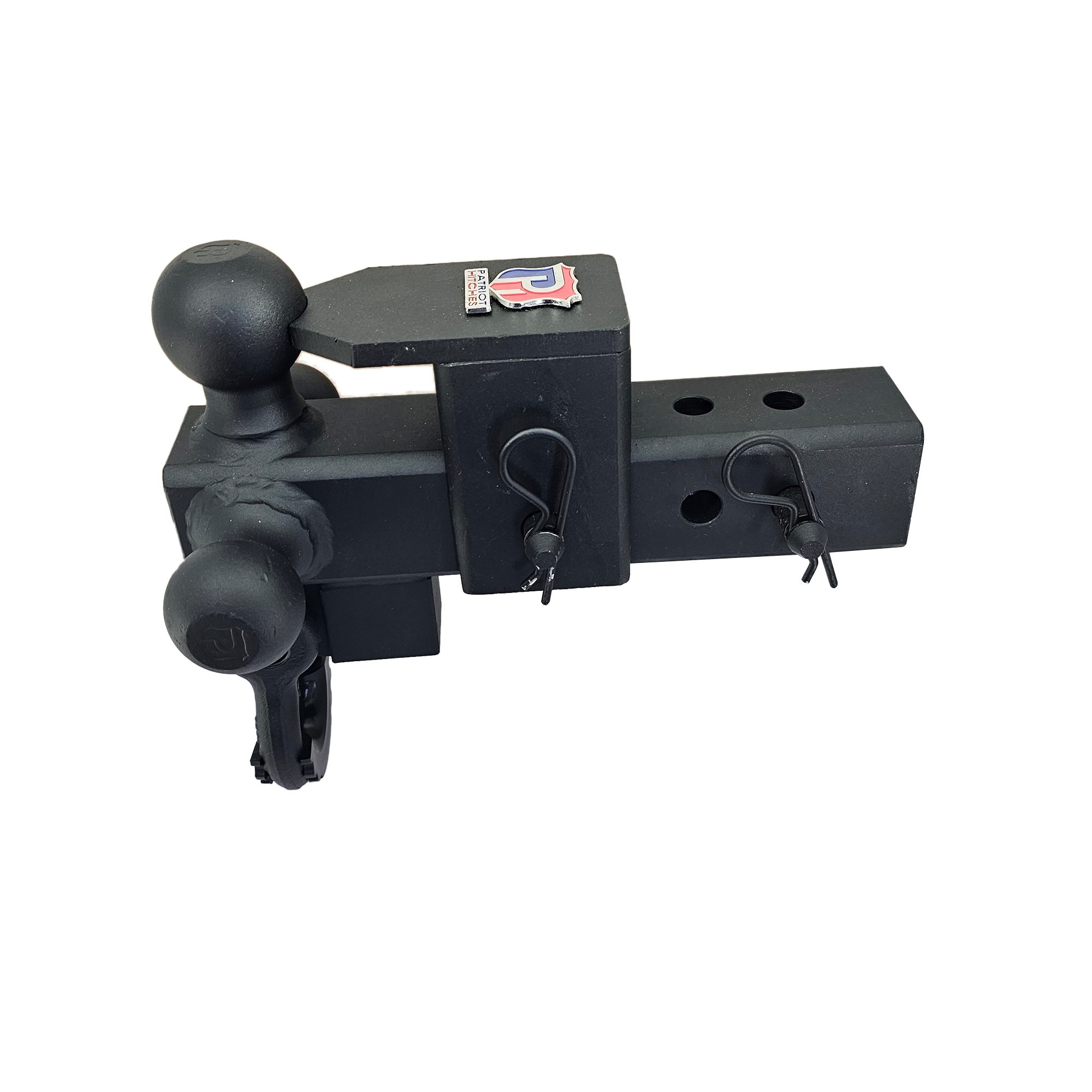 The Captain 5 in 1 - 5-Way 3-Ball Mount for 2-1/2" Hitches - 30K – Black Texture Accent