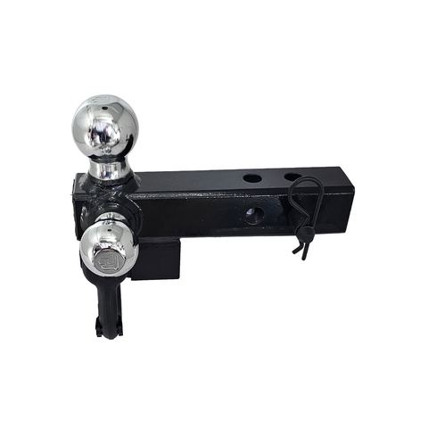 Patriot Hitches 4-Way 3-Ball Mount for 2" Hitches - The Captain - 30K - Black Texture Accent (Black Gloss Chrome)