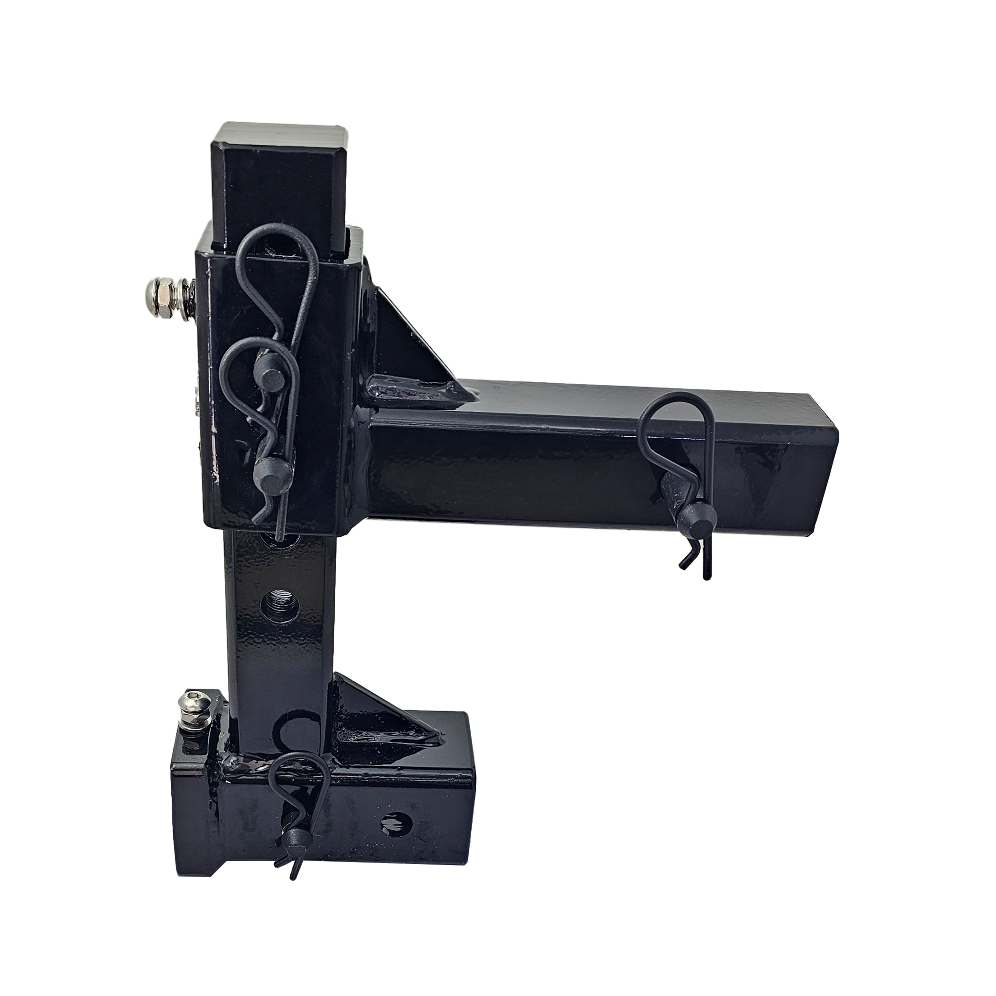 The General Heavy Duty - 2" Adjustable Drop Hitch Adapter - 11" Rise/Drop - 10K - Black Texture Accent (Black Gloss)