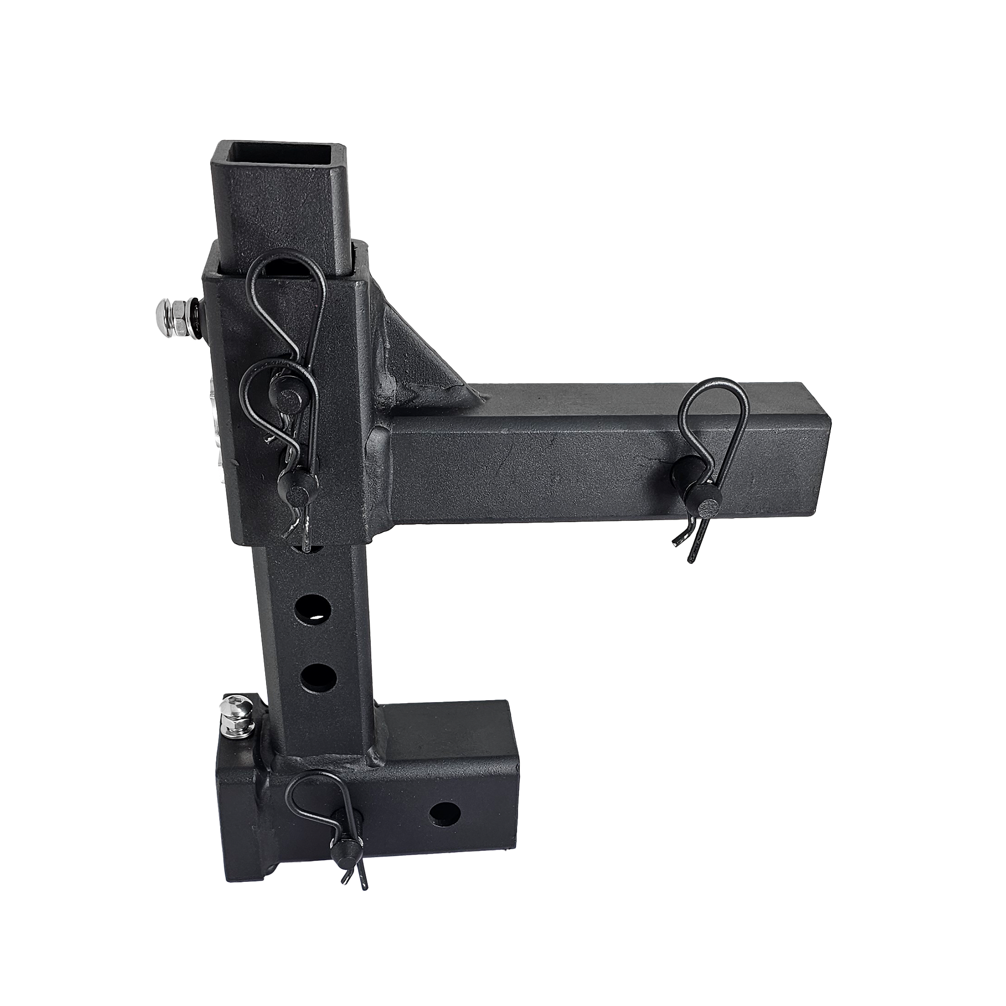 The General Normal Duty - 2" Adjustable Drop Hitch Adapter - 11" Rise/Drop - 7K - Black Texture Accent