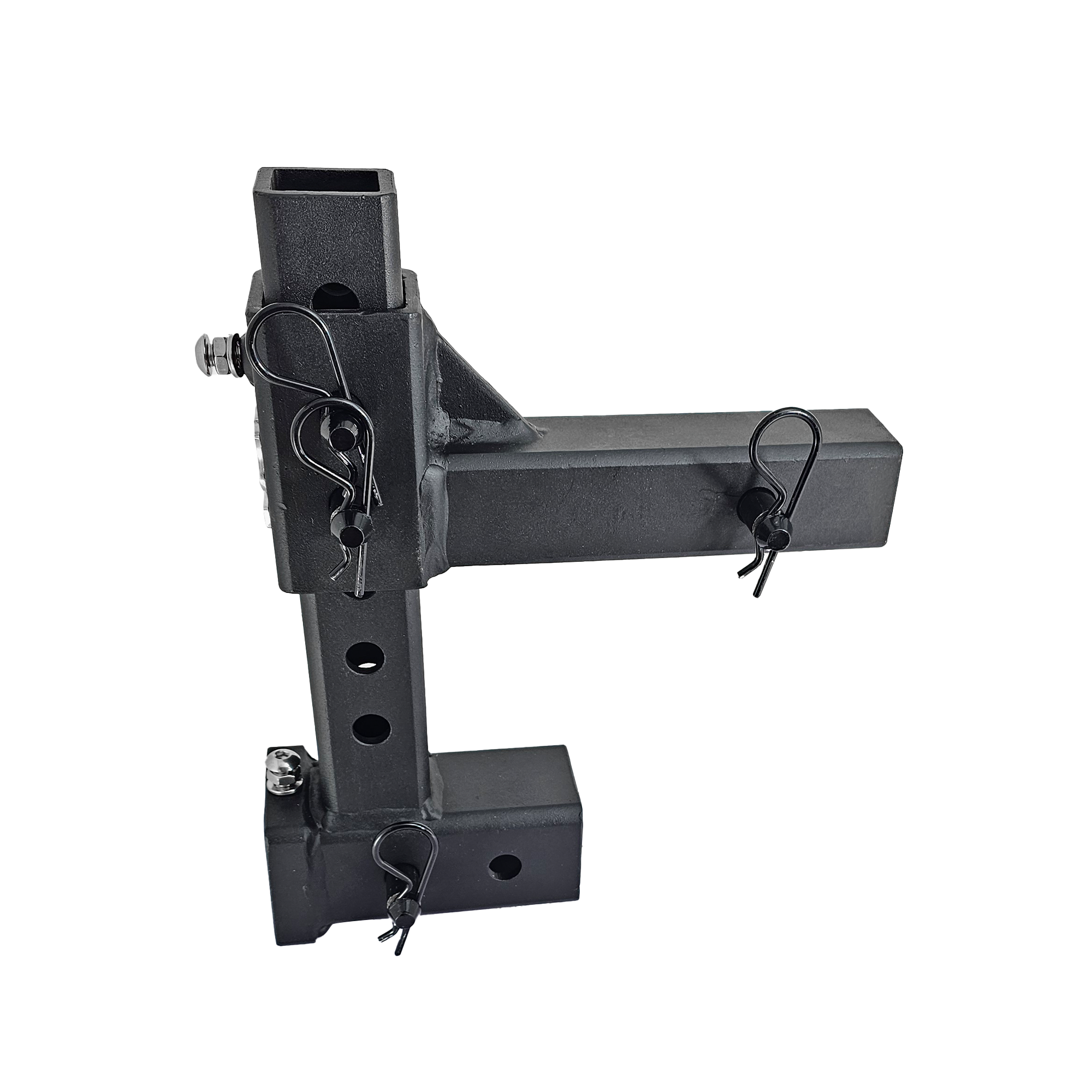 The General Normal Duty - 2" Adjustable Drop Hitch Adapter - 11" Rise/Drop - 7K - Black Gloss Accent