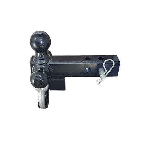 Patriot Hitches 4-Way 3-Ball Mount for 2" Hitches - The Captain - 30K - Silver Accent (Black Gloss)