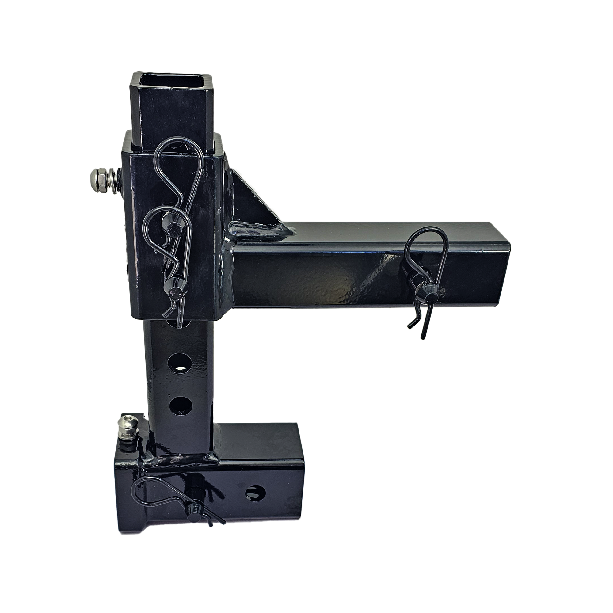 The General Normal Duty - 2" Adjustable Drop Hitch Adapter - 11" Rise/Drop - 7K - Black Gloss Accent (Black Gloss)