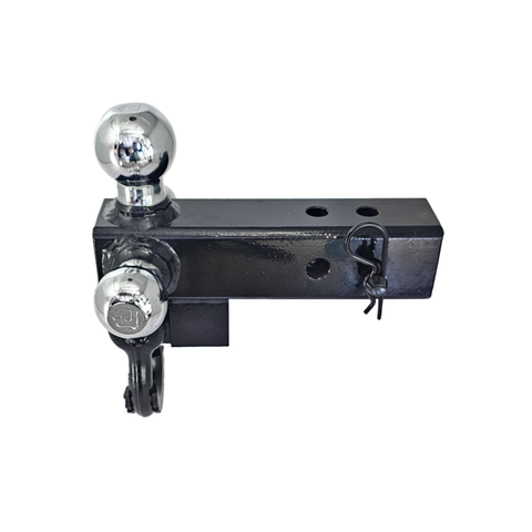 Patriot Hitches 4-Way 3-Ball Mount for 2-1/2" Hitches - The Captain - 30K - Black Gloss Accent (Black Gloss - Chrome)