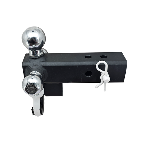 Patriot Hitches 4-Way 3-Ball Mount for 2-1/2" Hitches - The Captain - 30K - White Accent (Texture Chrome)