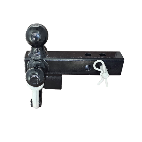 Patriot Hitches 4-Way 3-Ball Mount for 2" Hitches - The Captain - 30K - White Accent (Black Gloss)