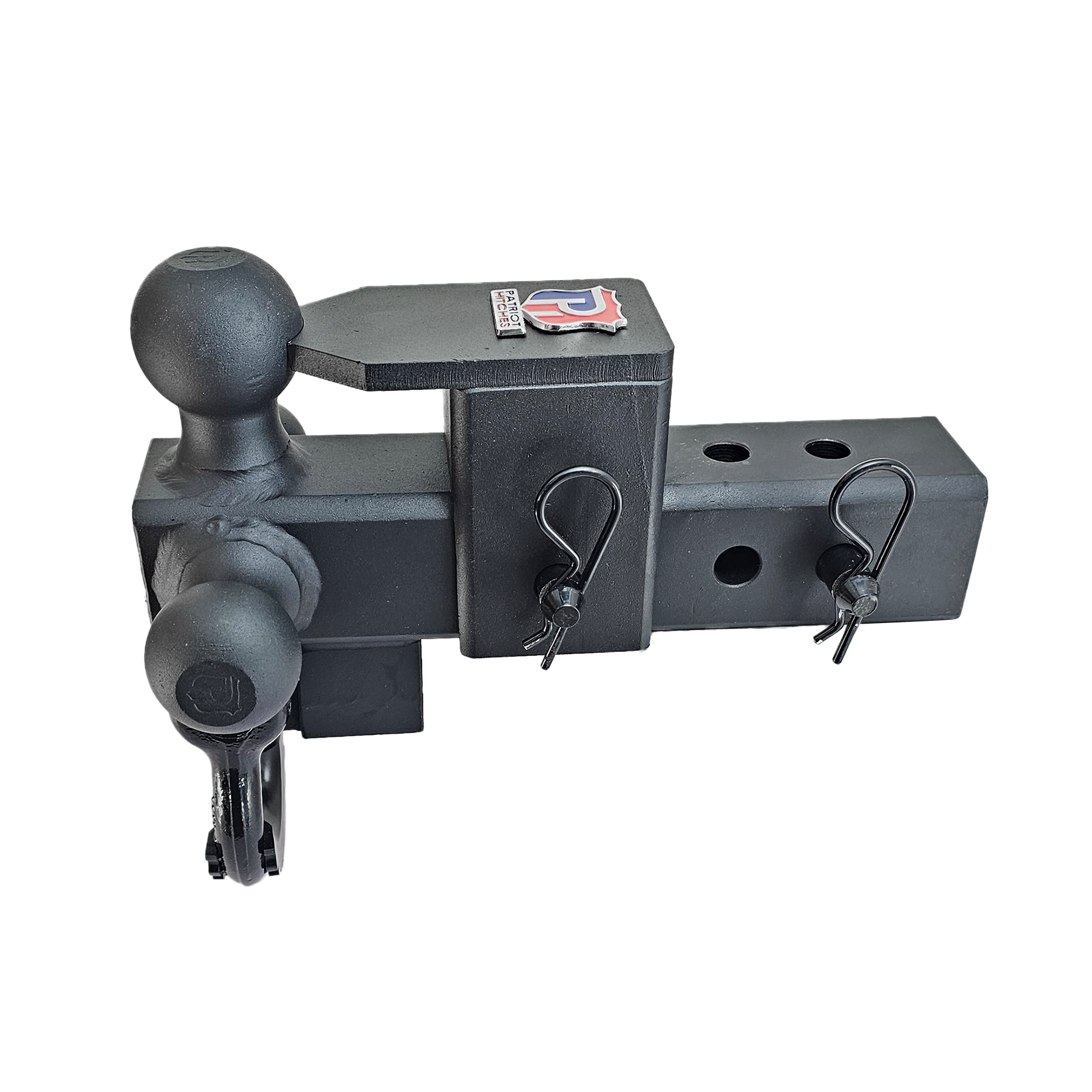 The Captain 5 in 1 - 5-Way 3-Ball Mount for 2-1/2" Hitches - 30K – Black Gloss Accent