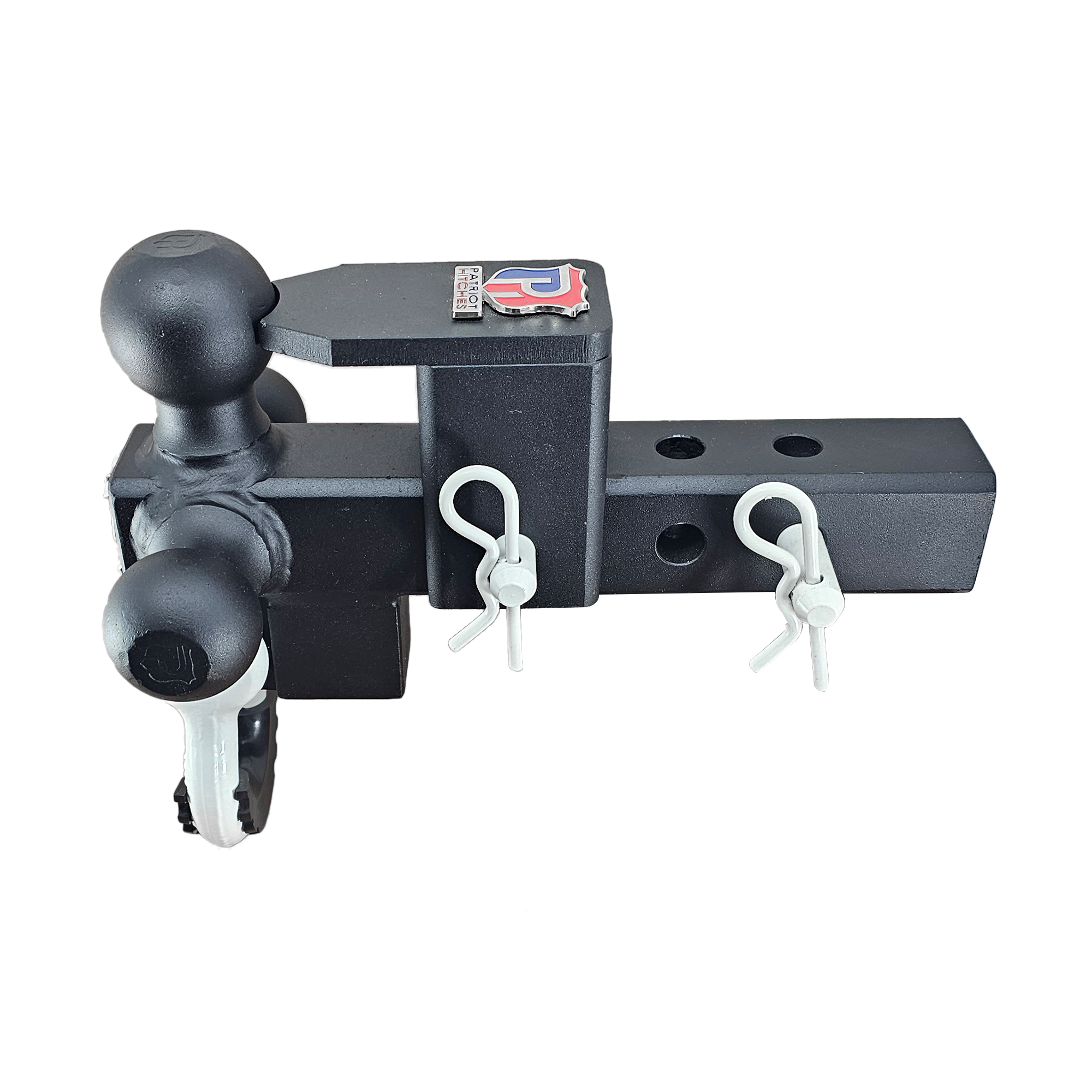 The Captain 5 in 1 - 5-Way 3-Ball Mount for 2" Hitches - 30K – White Accent