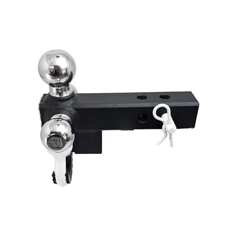 Patriot Hitches 4-Way 3-Ball Mount for 2" Hitches - The Captain - 30K - White Accent (Texture Chrome)