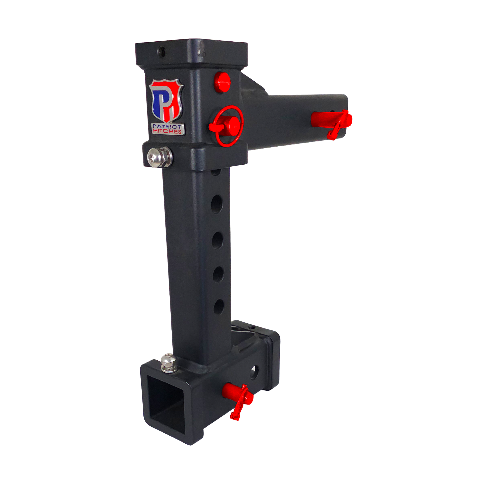 The General Heavy Duty - 2" Adjustable Drop Hitch Adapter - 11" Rise/Drop - 12.5K - Red Accent