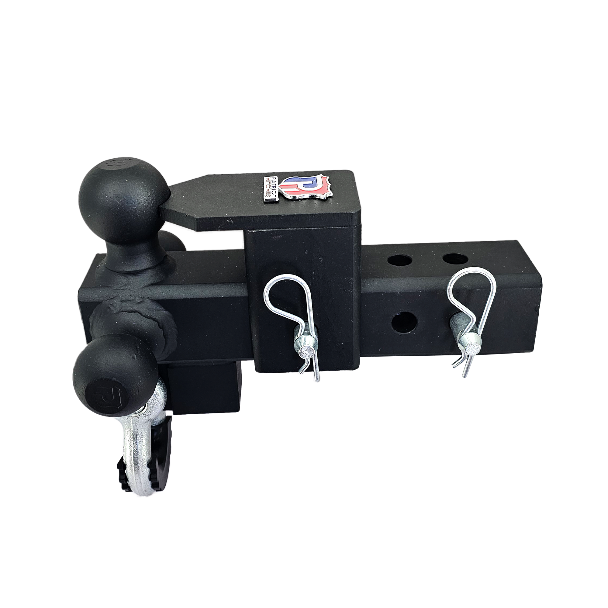The Captain 5 in 1 - 5-Way 3-Ball Mount for 2-1/2" Hitches - 30K – Silver Accent
