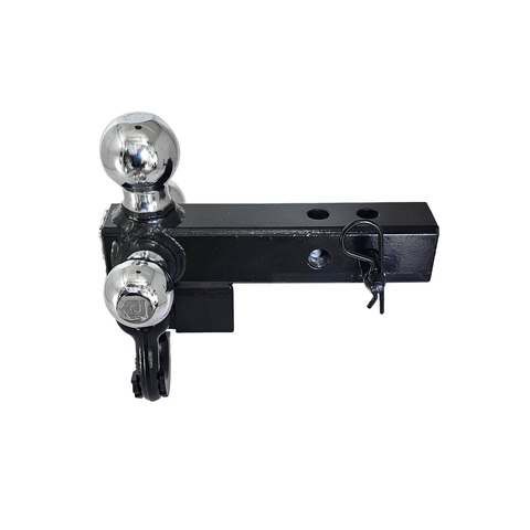 Patriot Hitches 4-Way 3-Ball Mount for 2" Hitches - The Captain - 30K - Black Gloss Accent (Black Gloss Chrome)