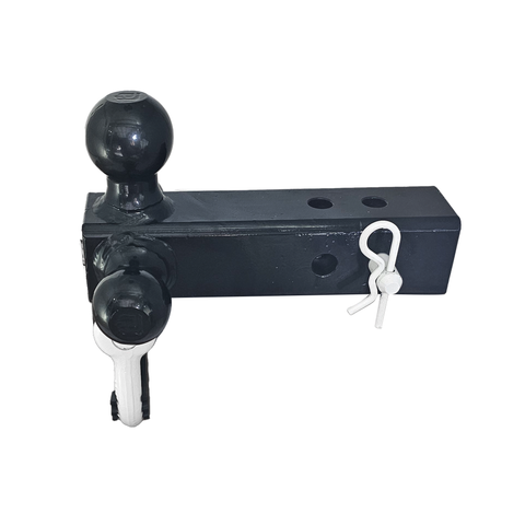 Patriot Hitches 4-Way 3-Ball Mount for 2-1/2" Hitches - The Captain - 30K - White Accent (Black Gloss)