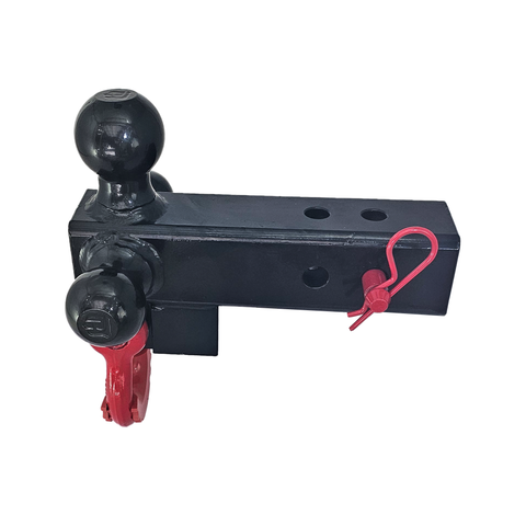 Patriot Hitches 4-Way 3-Ball Mount for 2-1/2" Hitches - The Captain - 30K - Red Accent (Black Gloss)